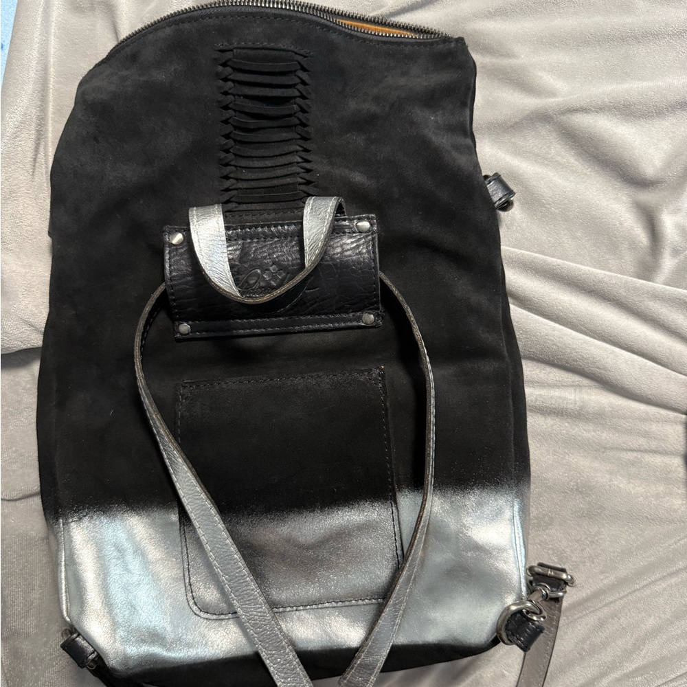 Patricia Nash Black and Silver Backpack